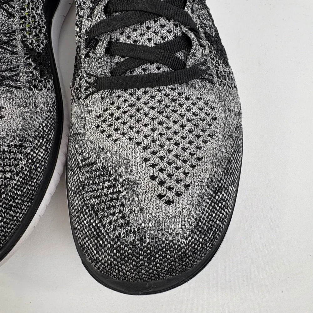 Nike Free RN Flyknit 2018 Womens Running‎ Shoes Black White Oreo Size 8.5